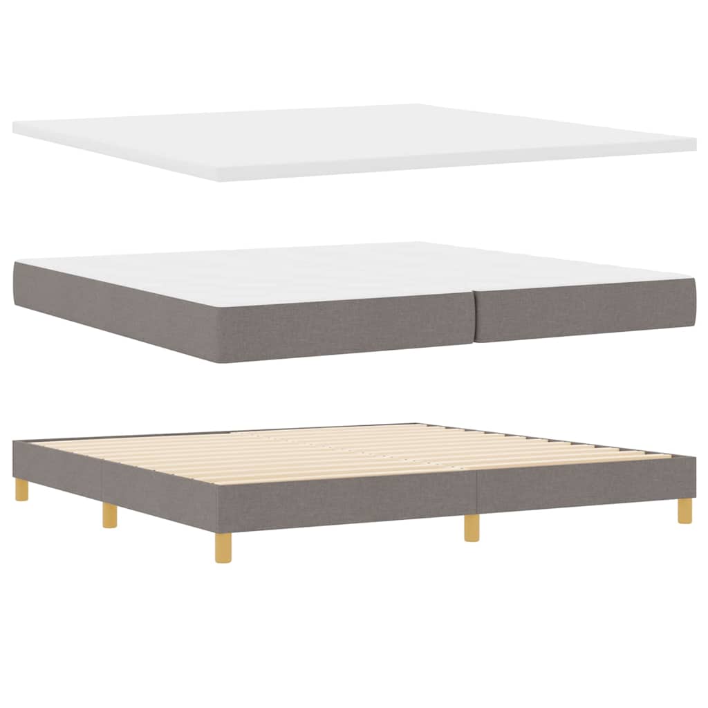 Boxspring ágy matraccal matracmal Tópszínű 200 x 200 cm szövet