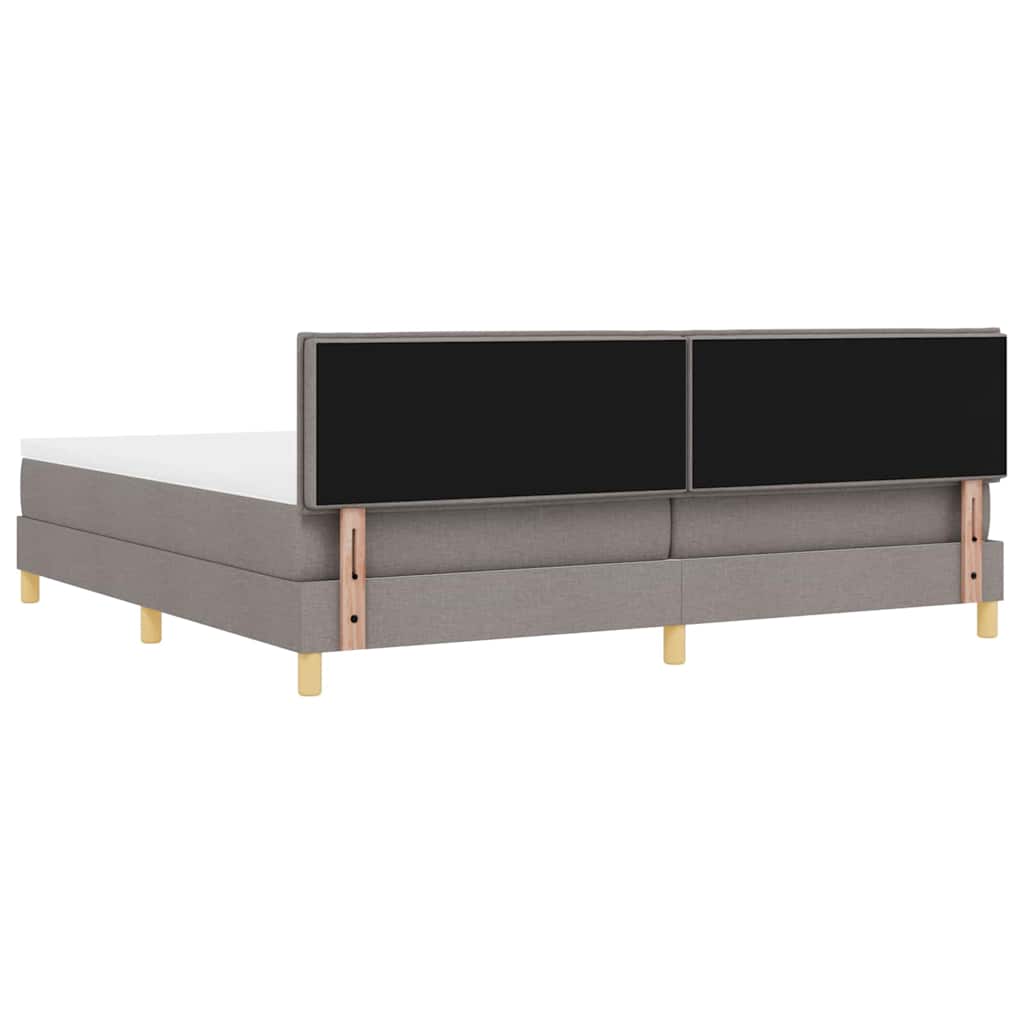 Boxspring ágy matraccal matracmal Tópszínű 200 x 200 cm szövet
