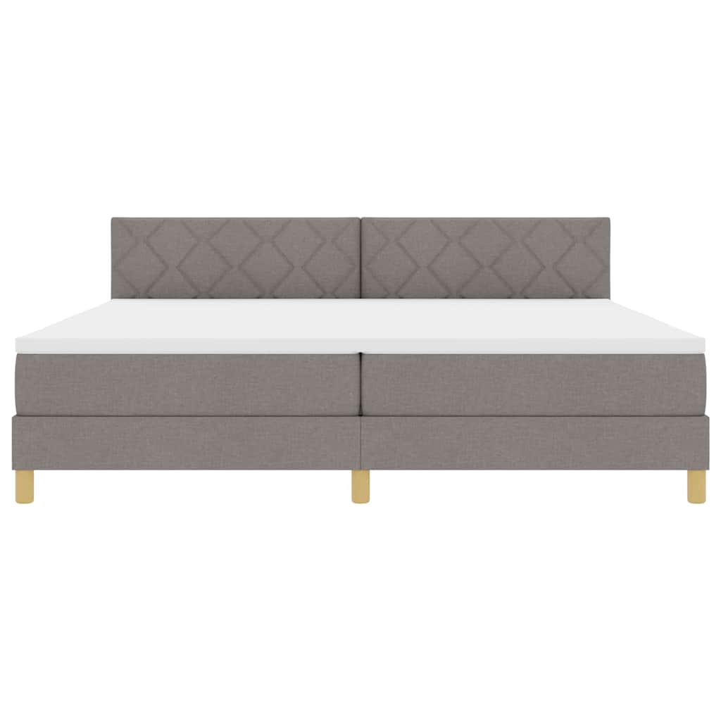 Boxspring ágy matraccal matracmal Tópszínű 200 x 200 cm szövet