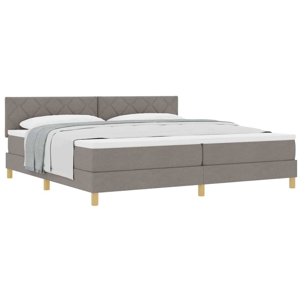 Boxspring ágy matraccal matracmal Tópszínű 200 x 200 cm szövet