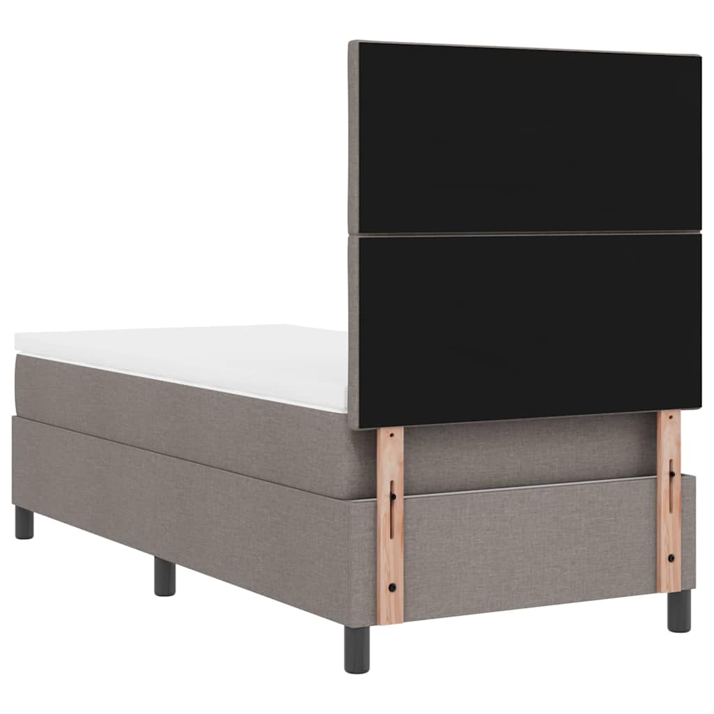 Boxrugós ágy matracmal fejtámlával Tópszínű 100 x 200 cm szövet