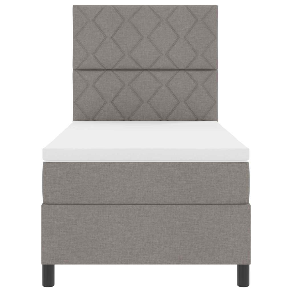 Boxrugós ágy matracmal fejtámlával Tópszínű 100 x 200 cm szövet