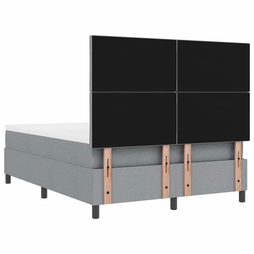 Boxrugós ágy matracmal Világosszürke 140 x 190 cm szövet