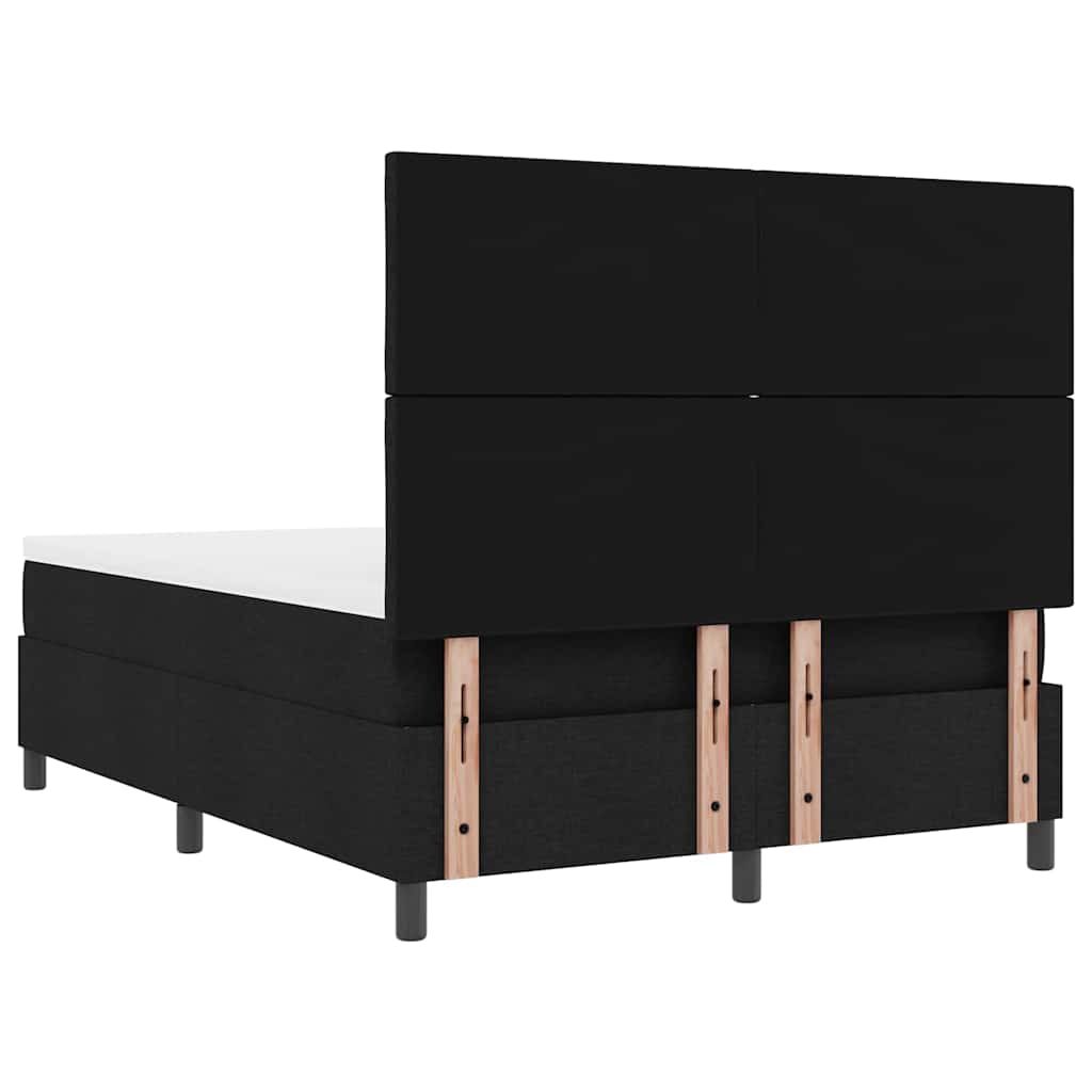 Boxrugós ágy matracmal fejtámlával Fekete 140 x 190 cm szövet