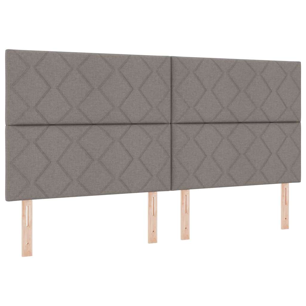 Boxrugós ágy matracmal fejtámlával Tópszínű 200 x 200 cm szövet