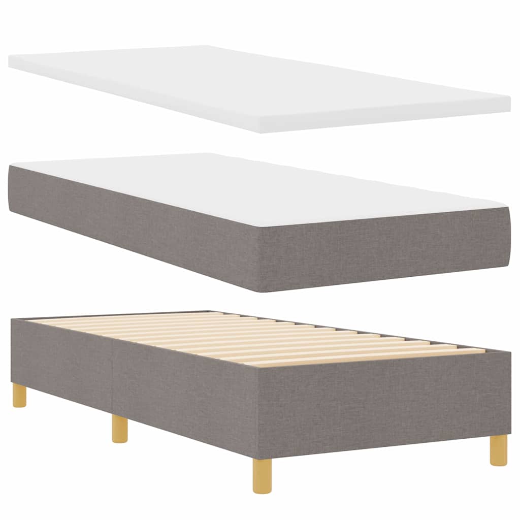 Boxrugós ágy fejtámlával Tópszínű 100 x 200 cm szövet