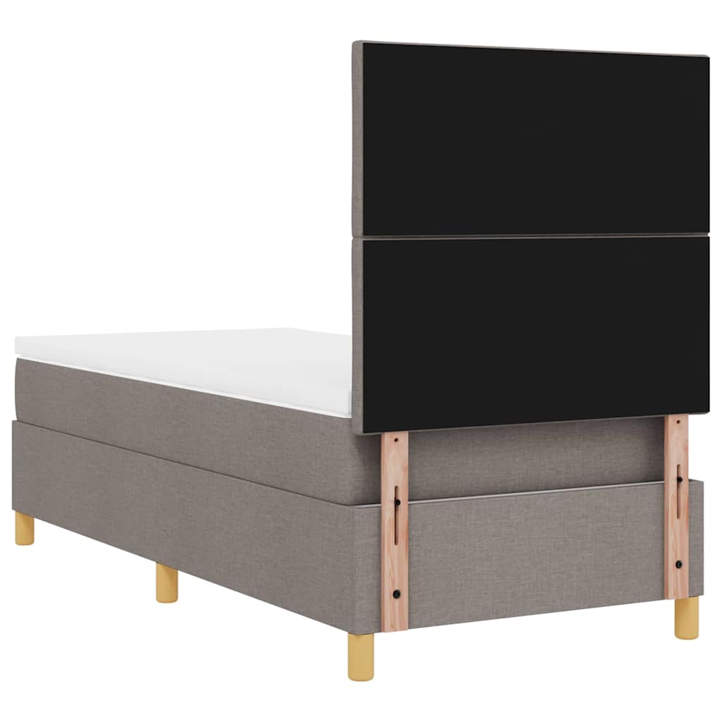 Boxrugós ágy fejtámlával Tópszínű 100 x 200 cm szövet