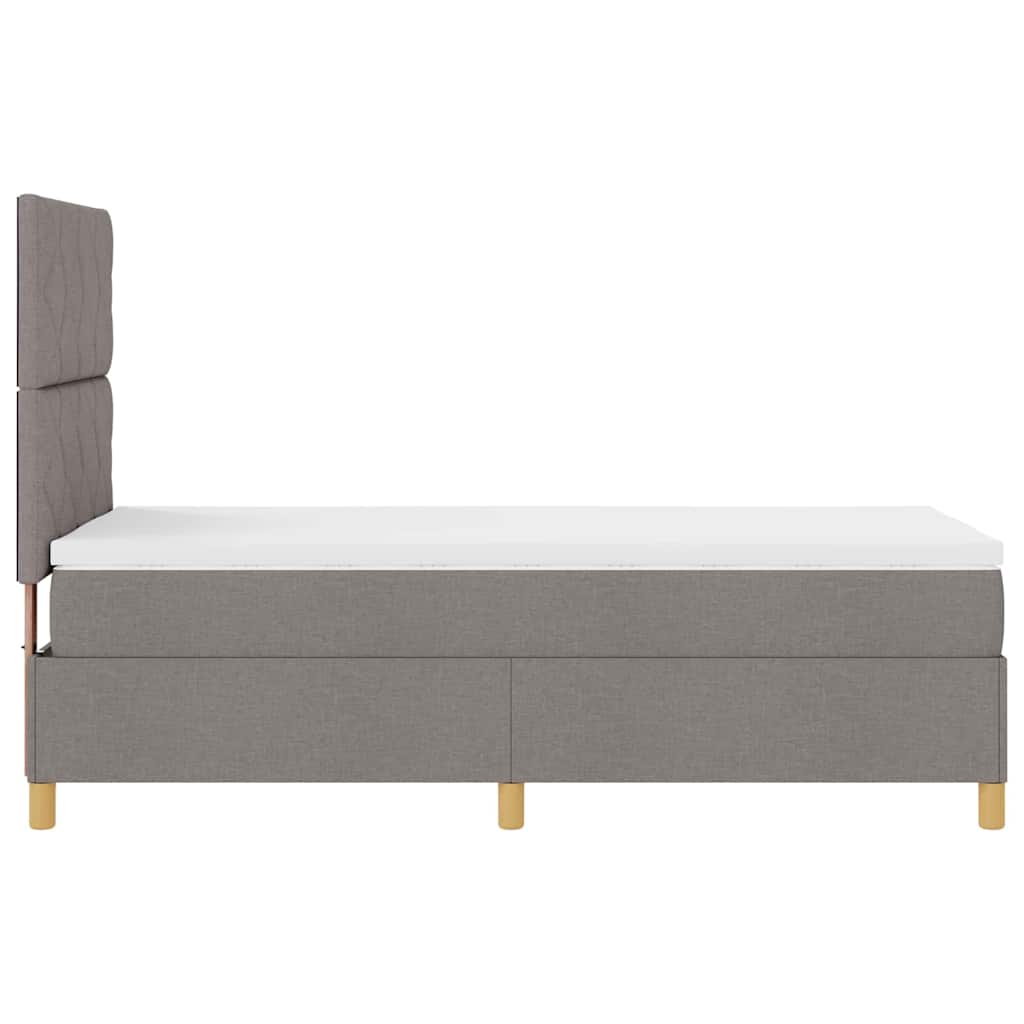 Boxrugós ágy fejtámlával Tópszínű 100 x 200 cm szövet