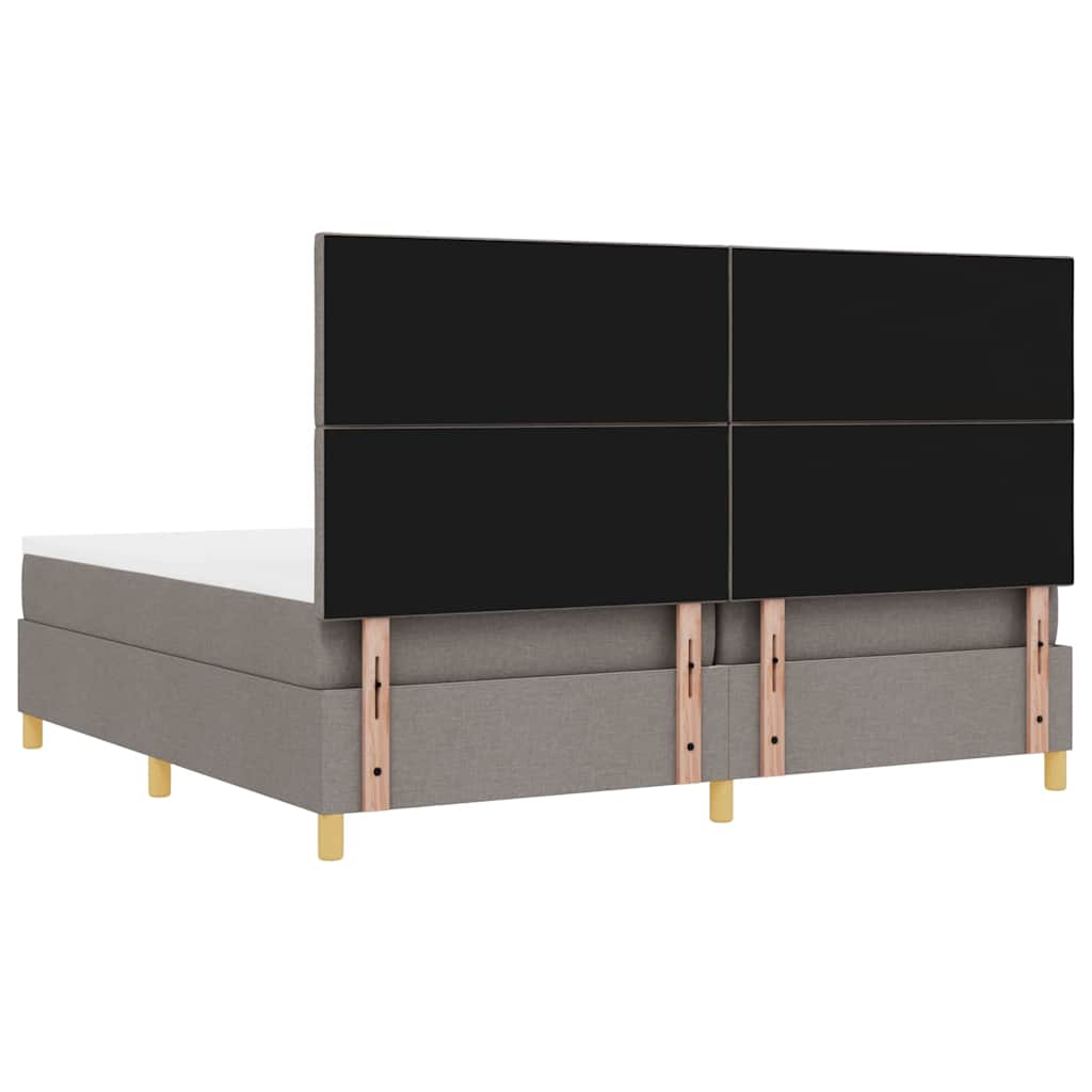 Boxrugós ágy fejtámlával Tópszínű 200 x 200 cm szövet