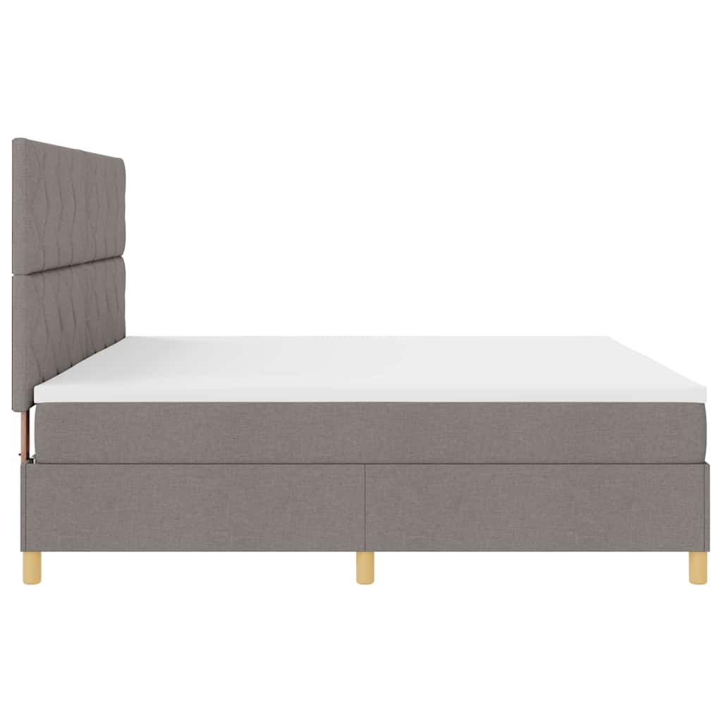 Boxrugós ágy fejtámlával Tópszínű 200 x 200 cm szövet