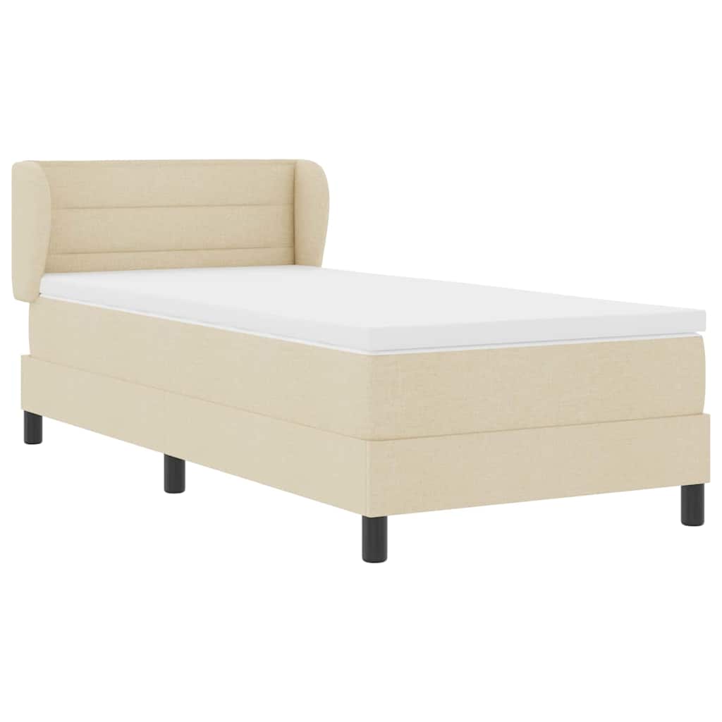 Boxspring ágy matraccal matracmal Krém 80 x 200 cm szövet