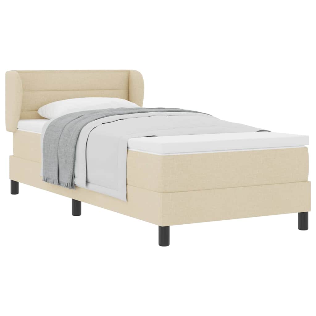 Boxspring ágy matraccal matracmal Krém 80 x 200 cm szövet