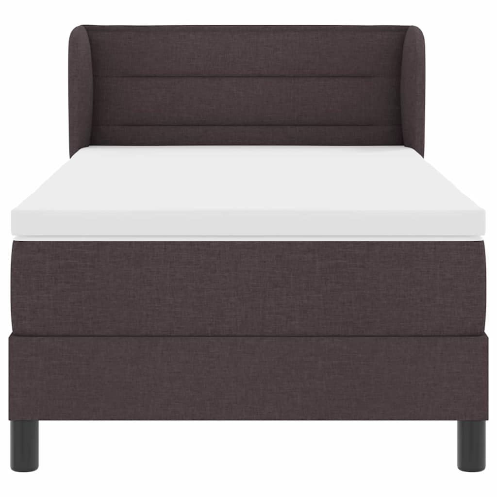 Boxspring ágy matraccal matracmal sötétbarna 90 x 190 cm szövet