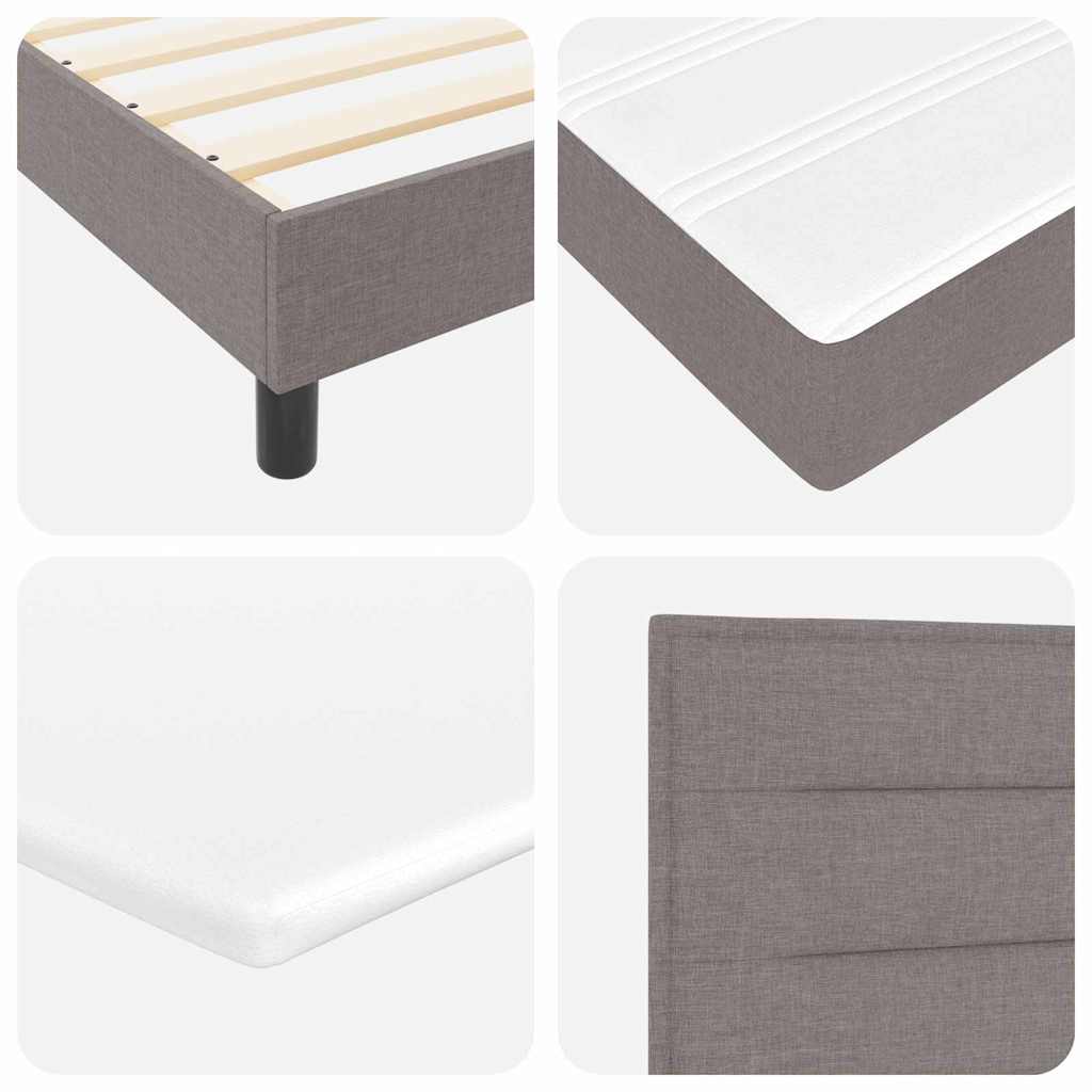 Boxspring ágy matraccal matracmal Tópszínű 100 x 200 cm szövet