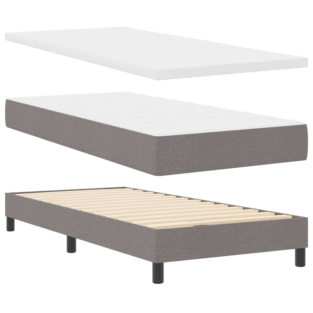 Boxspring ágy matraccal matracmal Tópszínű 100 x 200 cm szövet
