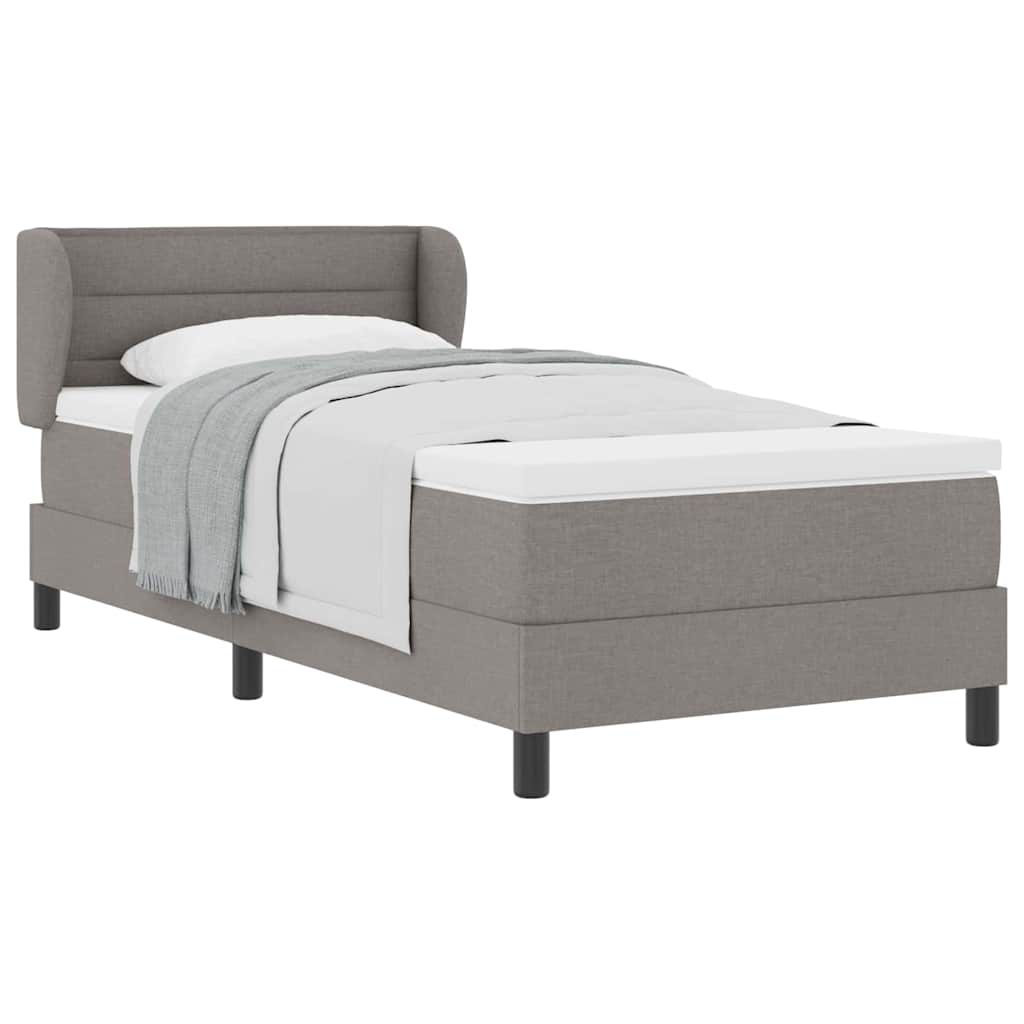 Boxspring ágy matraccal matracmal Tópszínű 100 x 200 cm szövet