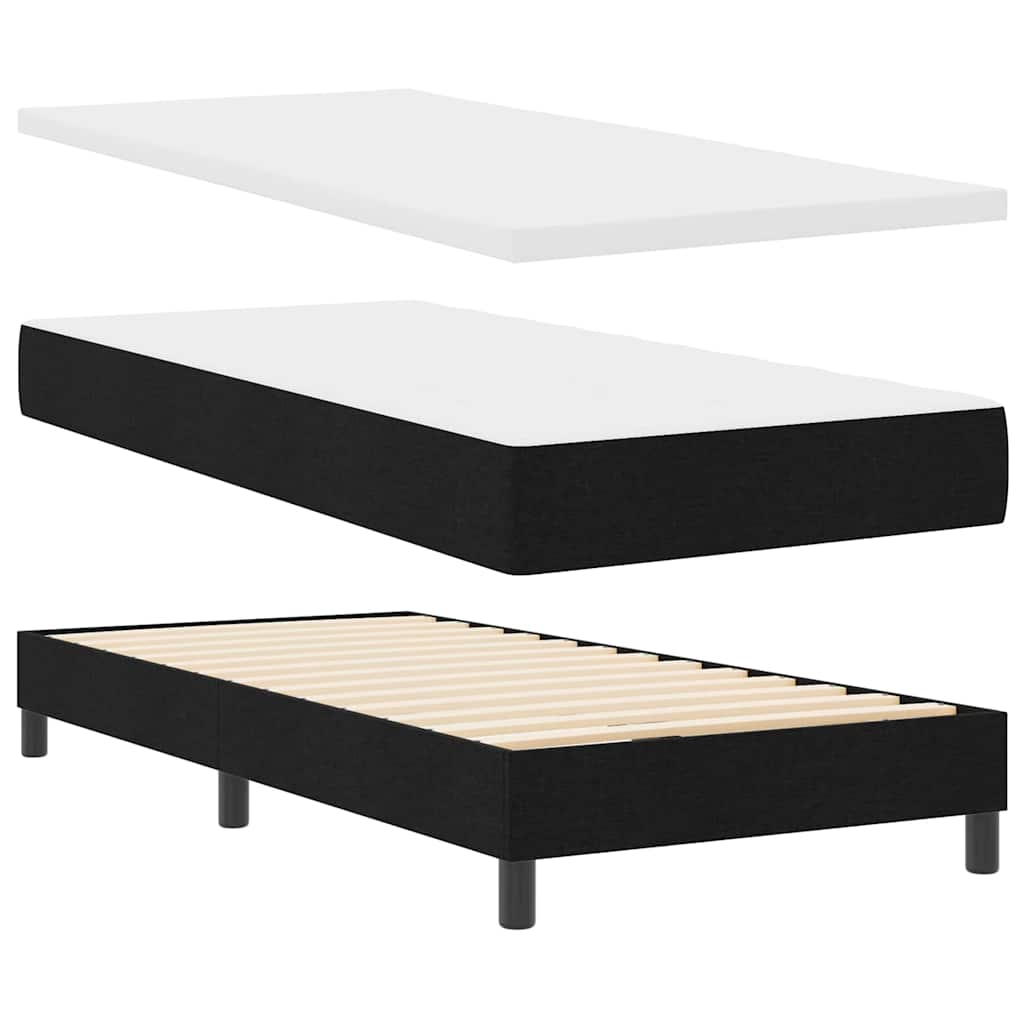 Boxspring ágy matraccal matracmal Fekete 80 x 200 cm szövet