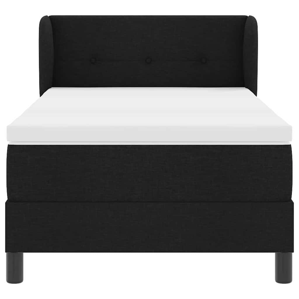 Boxspring ágy matraccal matracmal Fekete 80 x 200 cm szövet