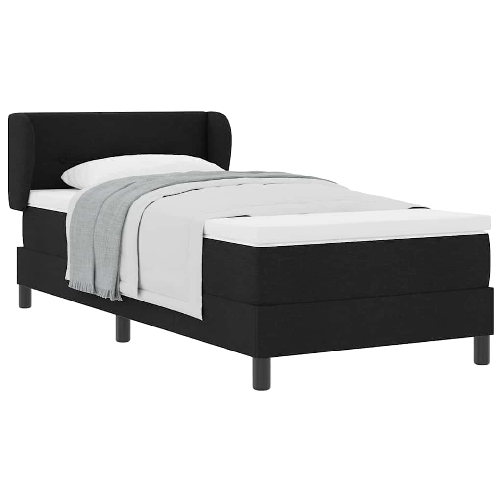Boxspring ágy matraccal matracmal Fekete 80 x 200 cm szövet
