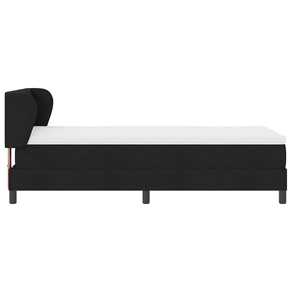 Boxspring ágy matraccal matracmal Fekete 80 x 200 cm szövet