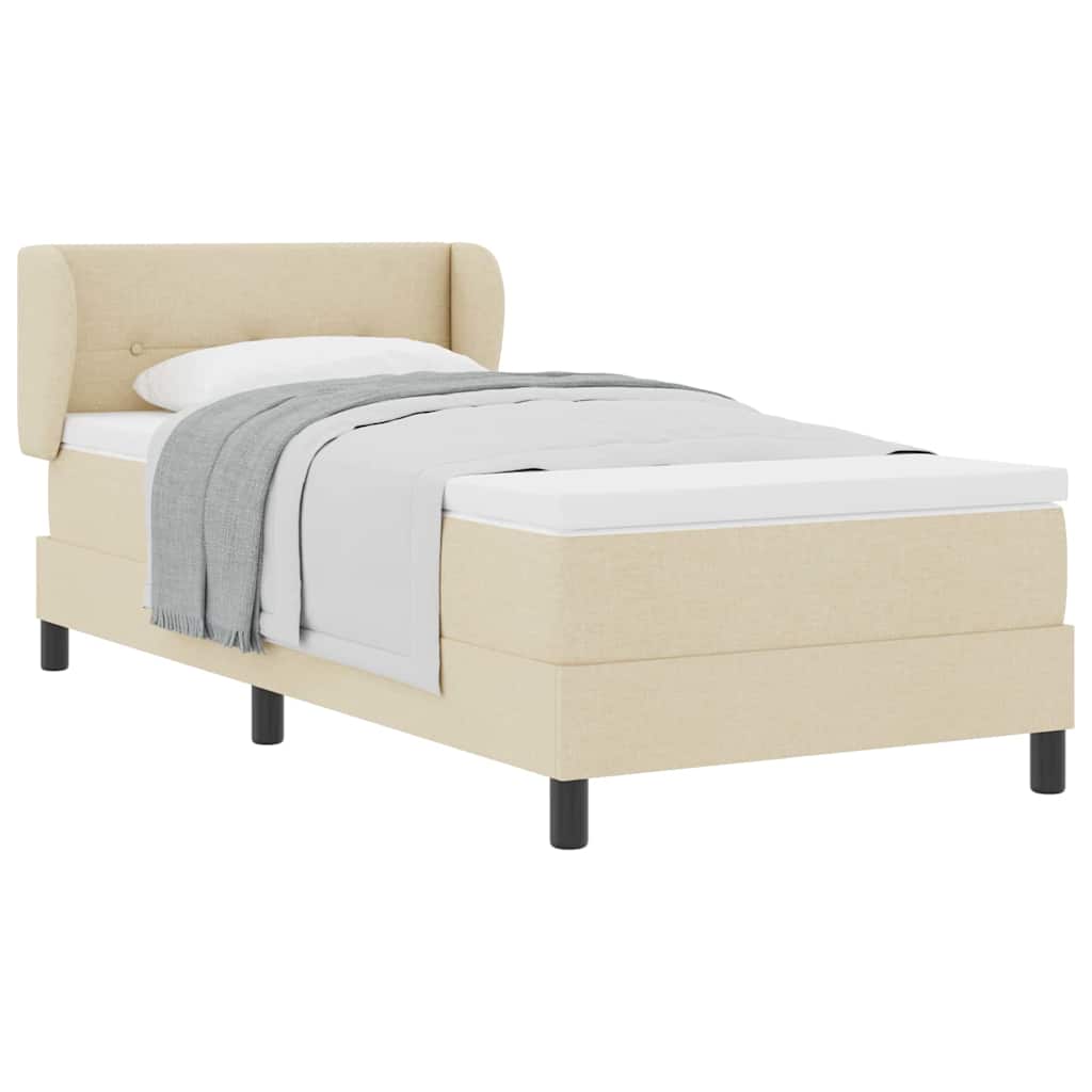 Boxspring ágy matraccal matracmal Krém 80 x 200 cm szövet