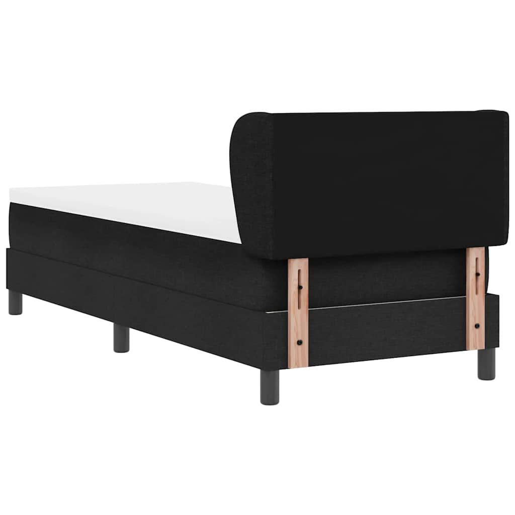 Boxspring ágy matraccal matracmal Fekete 80 x 200 cm szövet