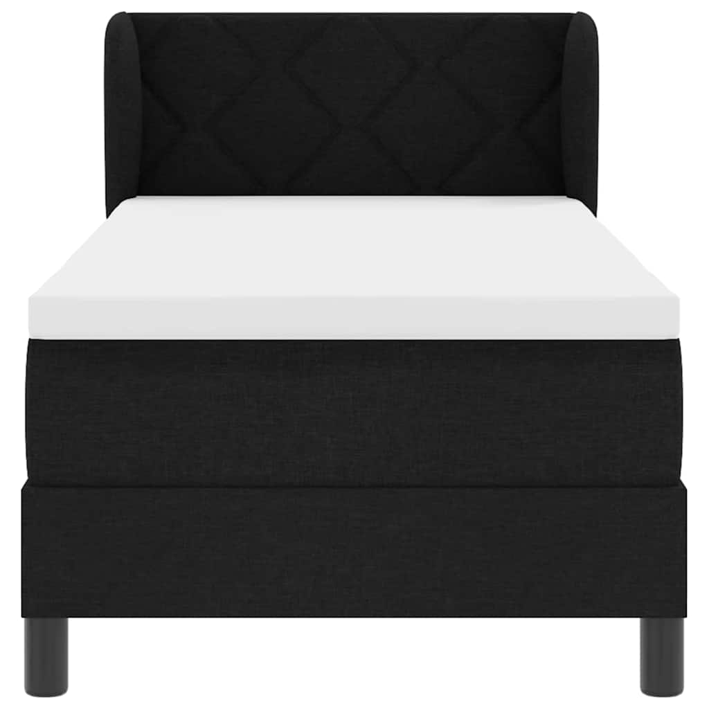 Boxspring ágy matraccal matracmal Fekete 80 x 200 cm szövet