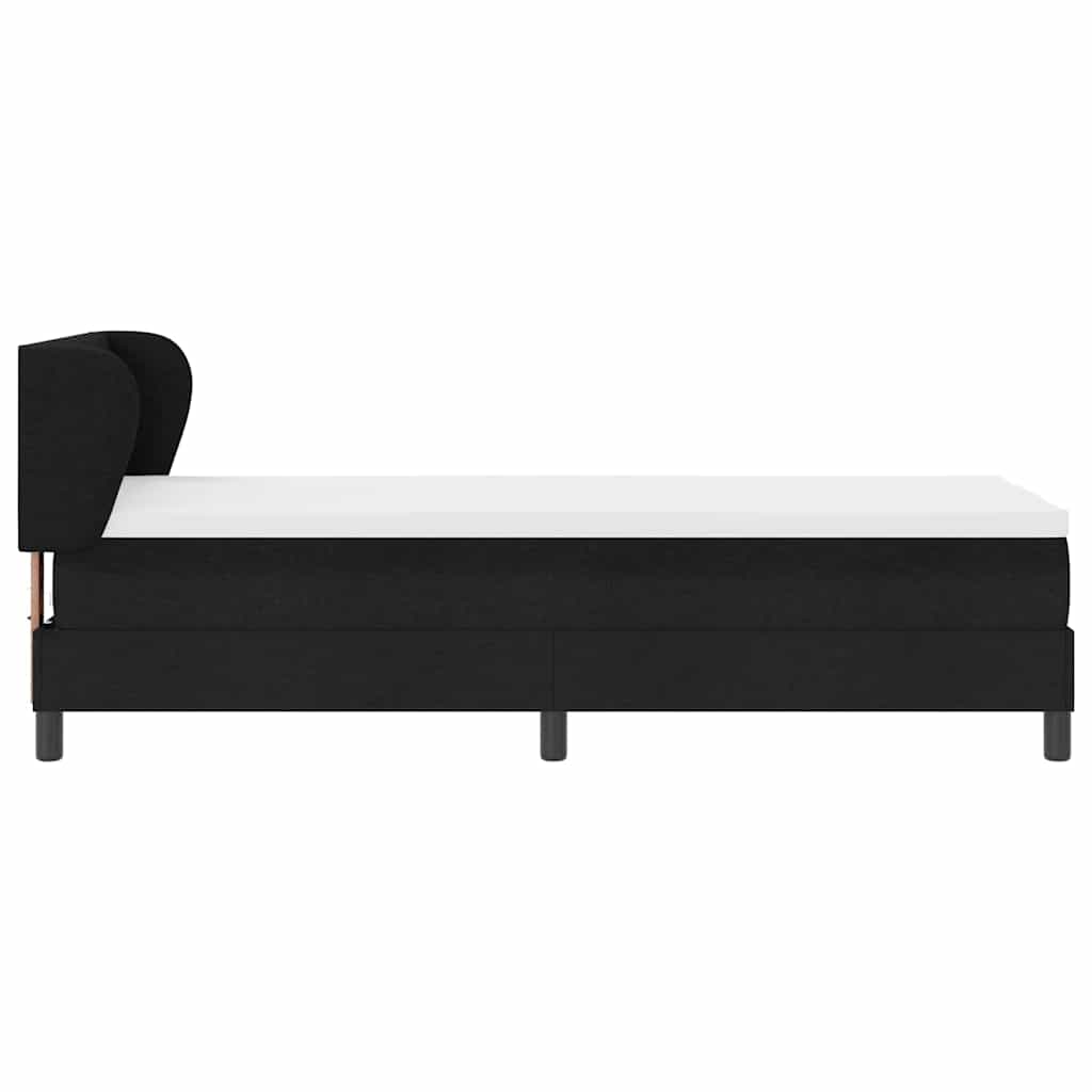 Boxspring ágy matraccal matracmal Fekete 80 x 200 cm szövet