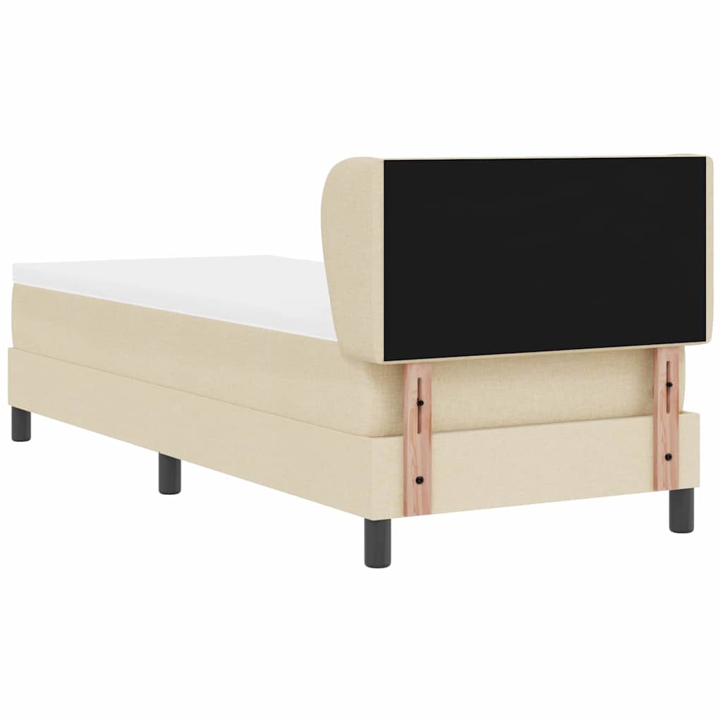 Boxspring ágy matraccal matracmal Krém 80 x 200 cm szövet