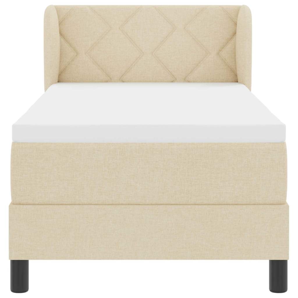 Boxspring ágy matraccal matracmal Krém 80 x 200 cm szövet