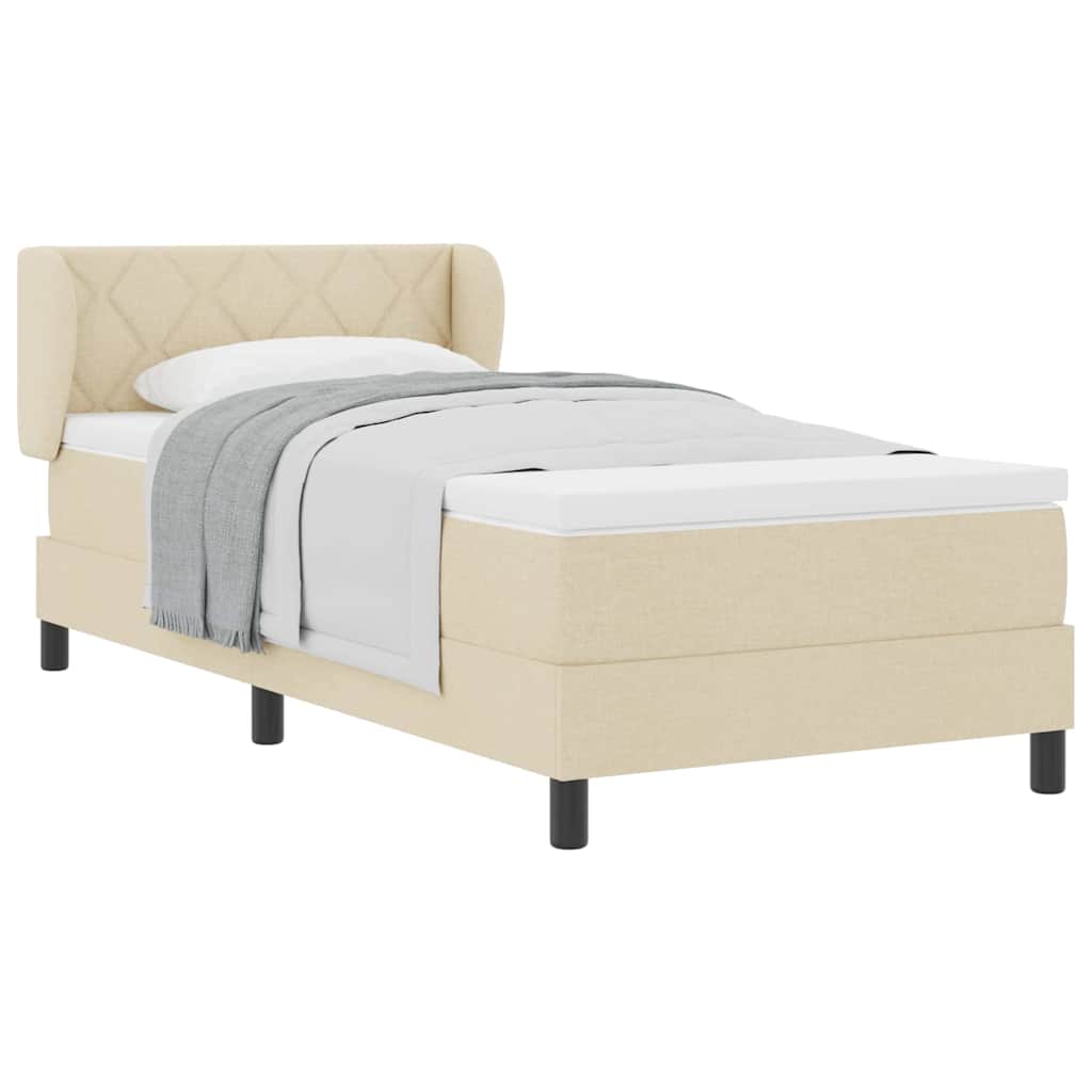 Boxspring ágy matraccal matracmal Krém 90 x 190 cm szövet