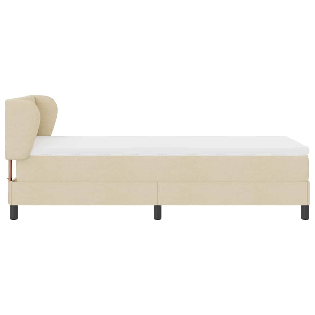 Boxspring ágy matraccal matracmal Krém 90 x 190 cm szövet