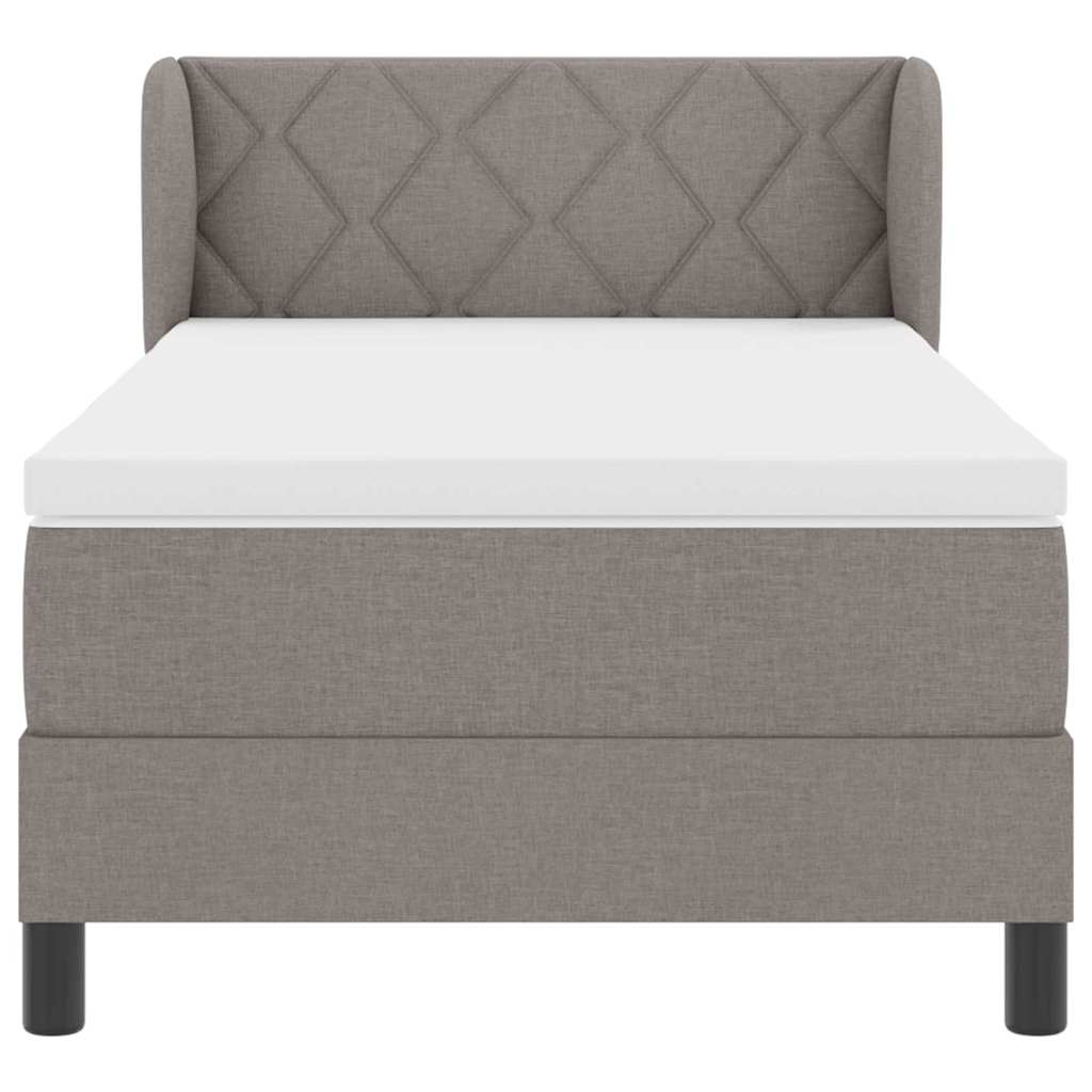 Boxspring ágy matraccal matracmal Tópszínű 100 x 200 cm szövet