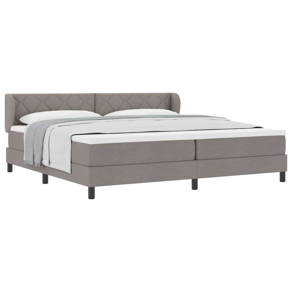 Boxspring ágy matraccal matracmal Tópszínű 200 x 200 cm szövet