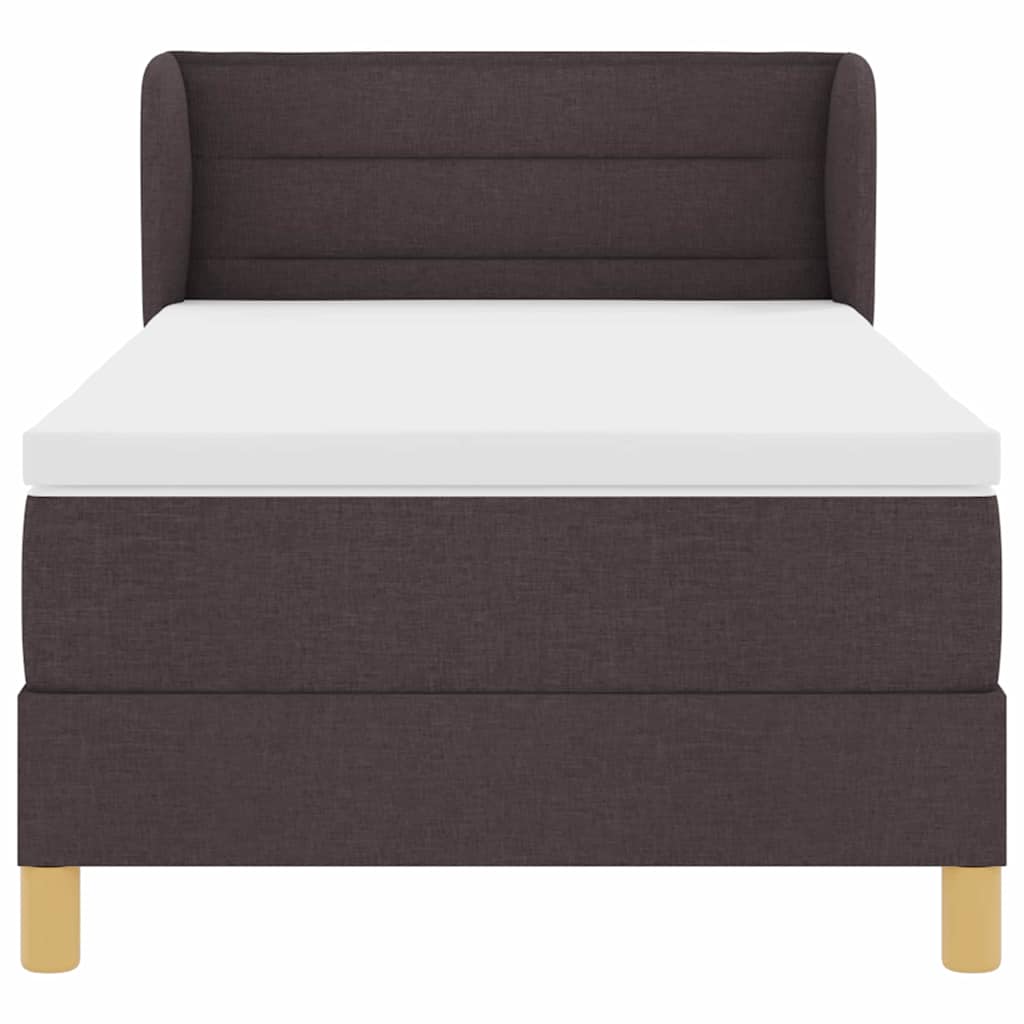 Rugós Ágy Matraccal Krém 90x200 cm Szövet matracmal sötétbarna