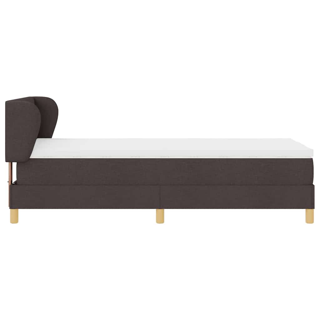 Rugós Ágy Matraccal Krém 90x200 cm Szövet matracmal sötétbarna