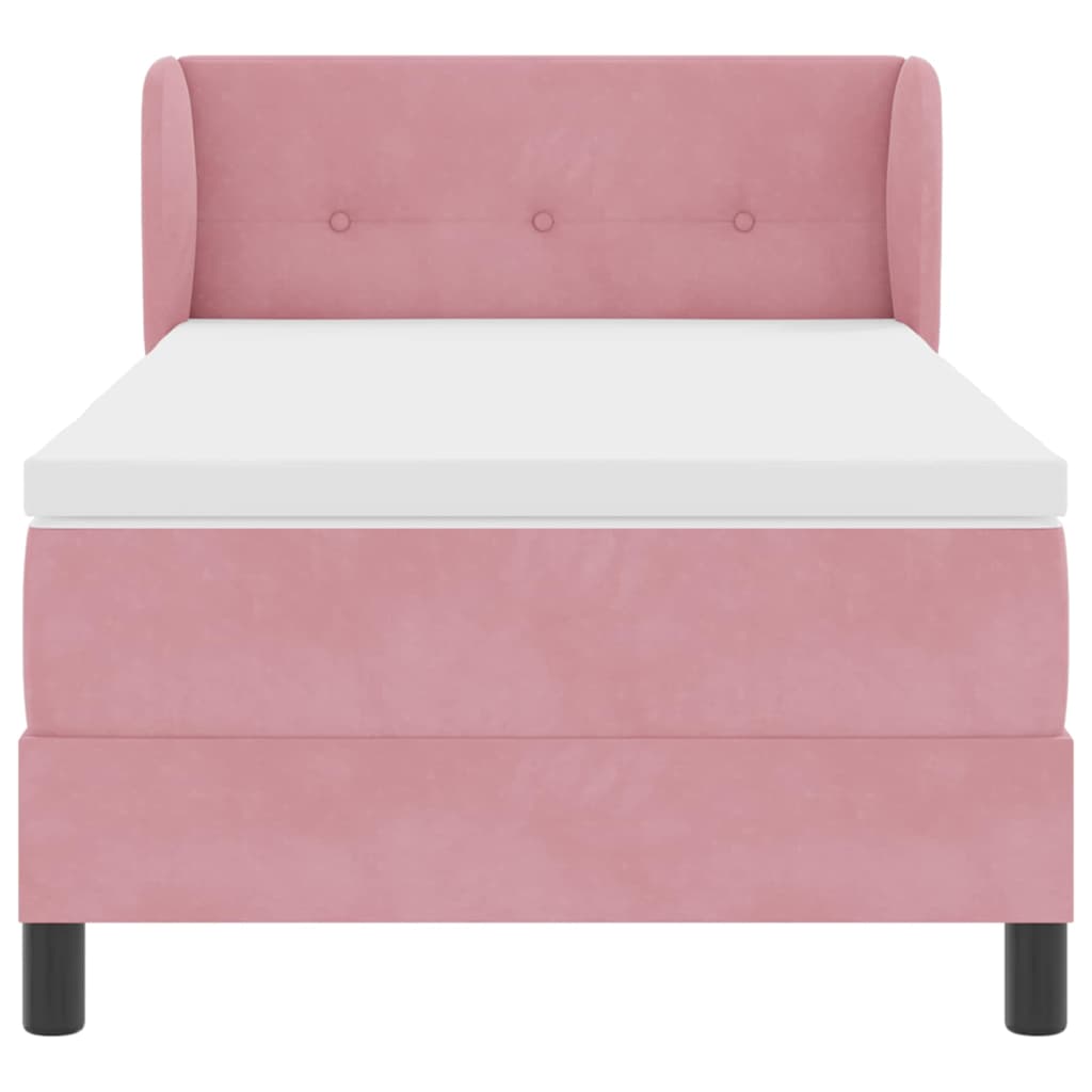 Box Spring Ágy Matraccal Sötétszürke 80x200 cm Bársonyos