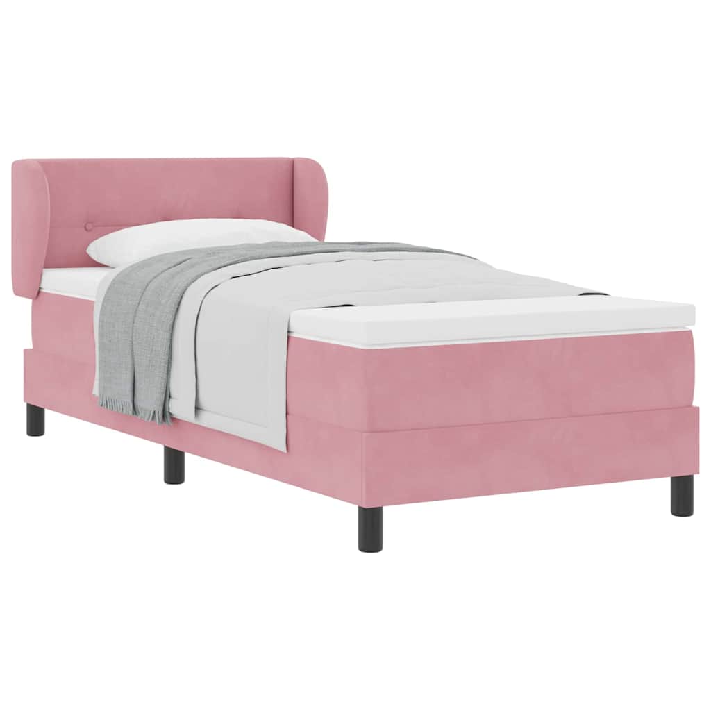 Box Spring Ágy Matraccal Sötétszürke 80x200 cm Bársonyos