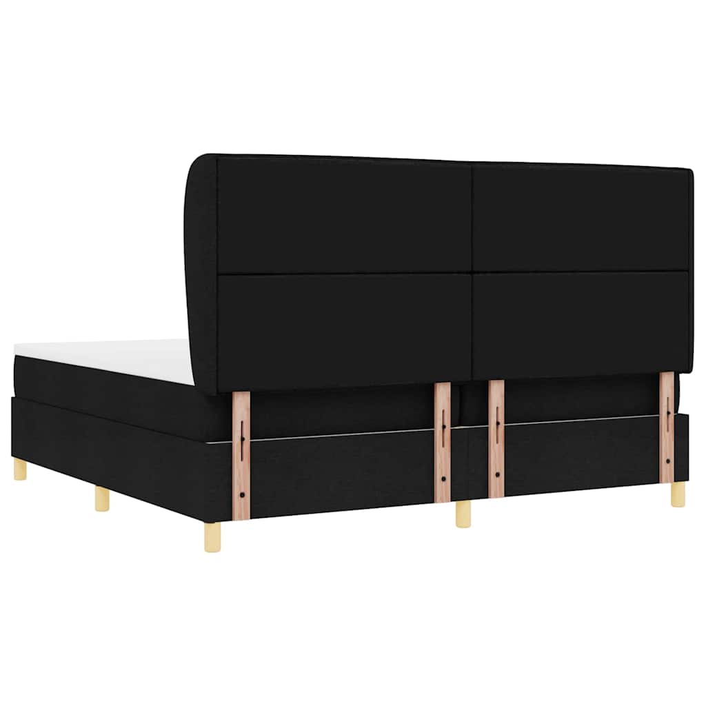 Boxspring ágy matraccal Sötétszürke 90x190 cm Szövet Fekete