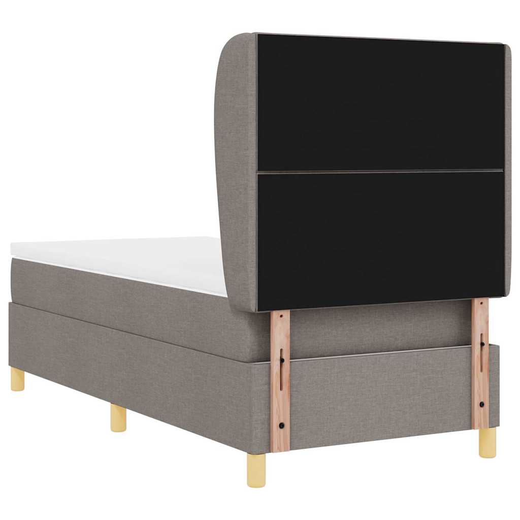 Boxspring ágy matraccal Sötétszürke 90x190 cm Szövet Tópszínű