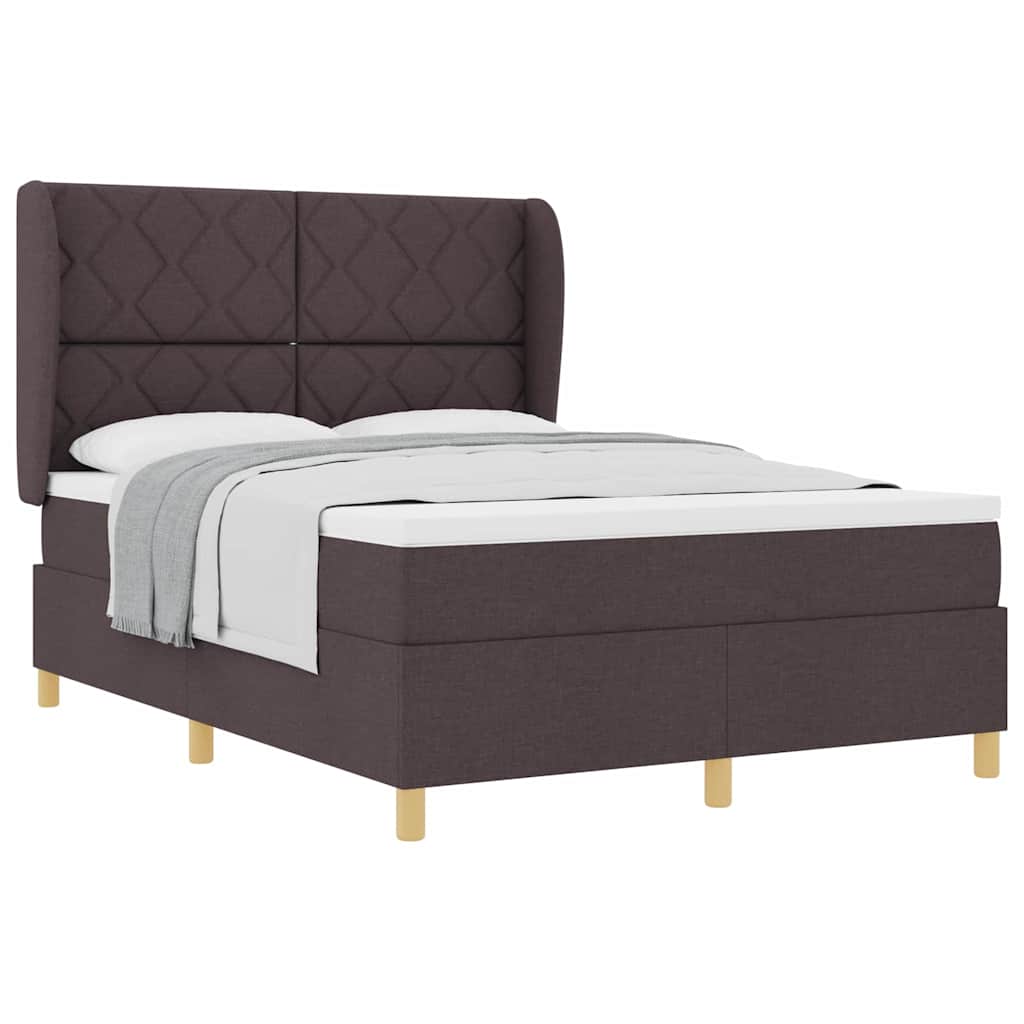 Boxspring ágy matraccal Sötétszürke 90x190 cm Szövet sötétbarna