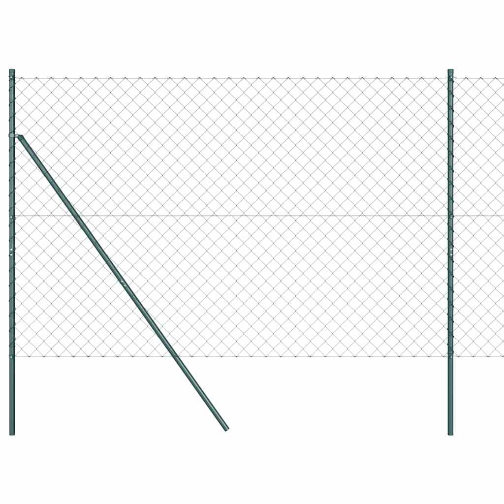 Lánckerítés oszlopokkal Zöld 1.6 x 25 m Acél