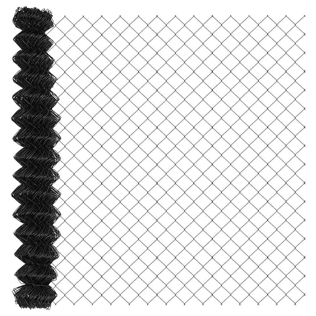 Lánckerítés oszlopokkal Szürke 1.6 x 25 m Acél