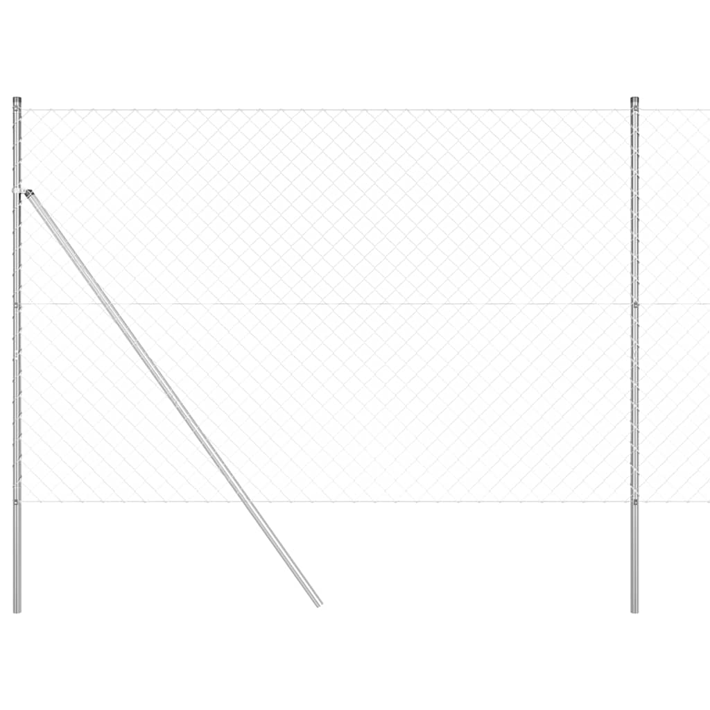 Lánckerítés oszlopokkal Ezüst 1.6 x 10 m Acél