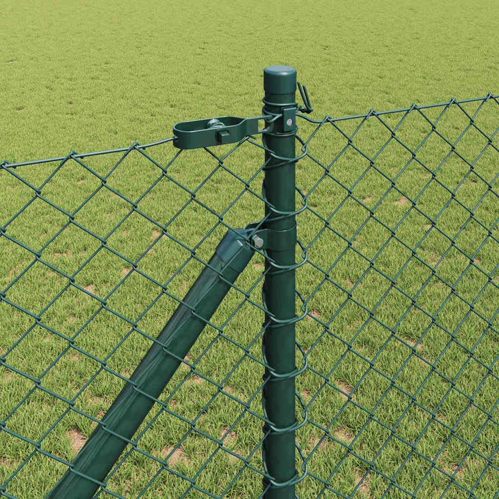 Lánckerítés oszlopokkal Zöld 1.2 x 10 m Acél
