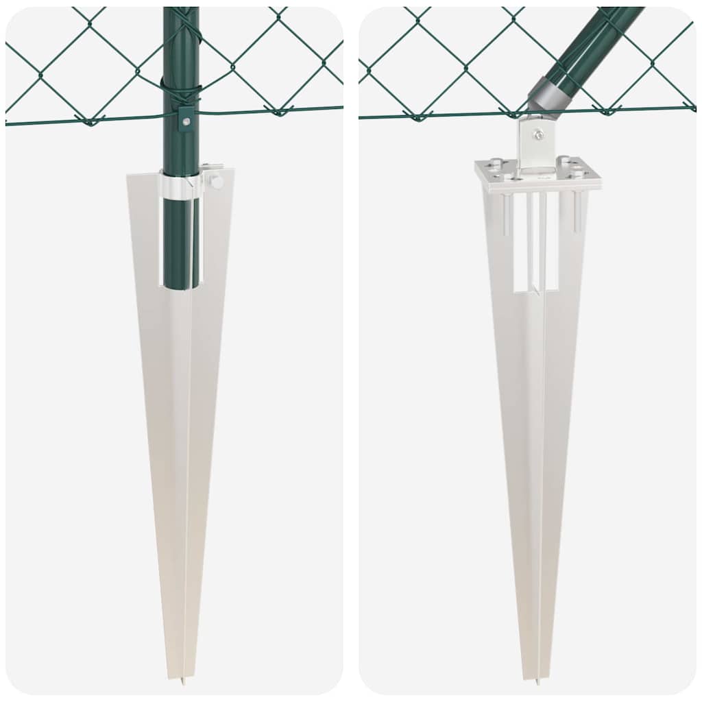 Lánckerítés oszlopokkal Zöld 1.2 x 25 m Acél