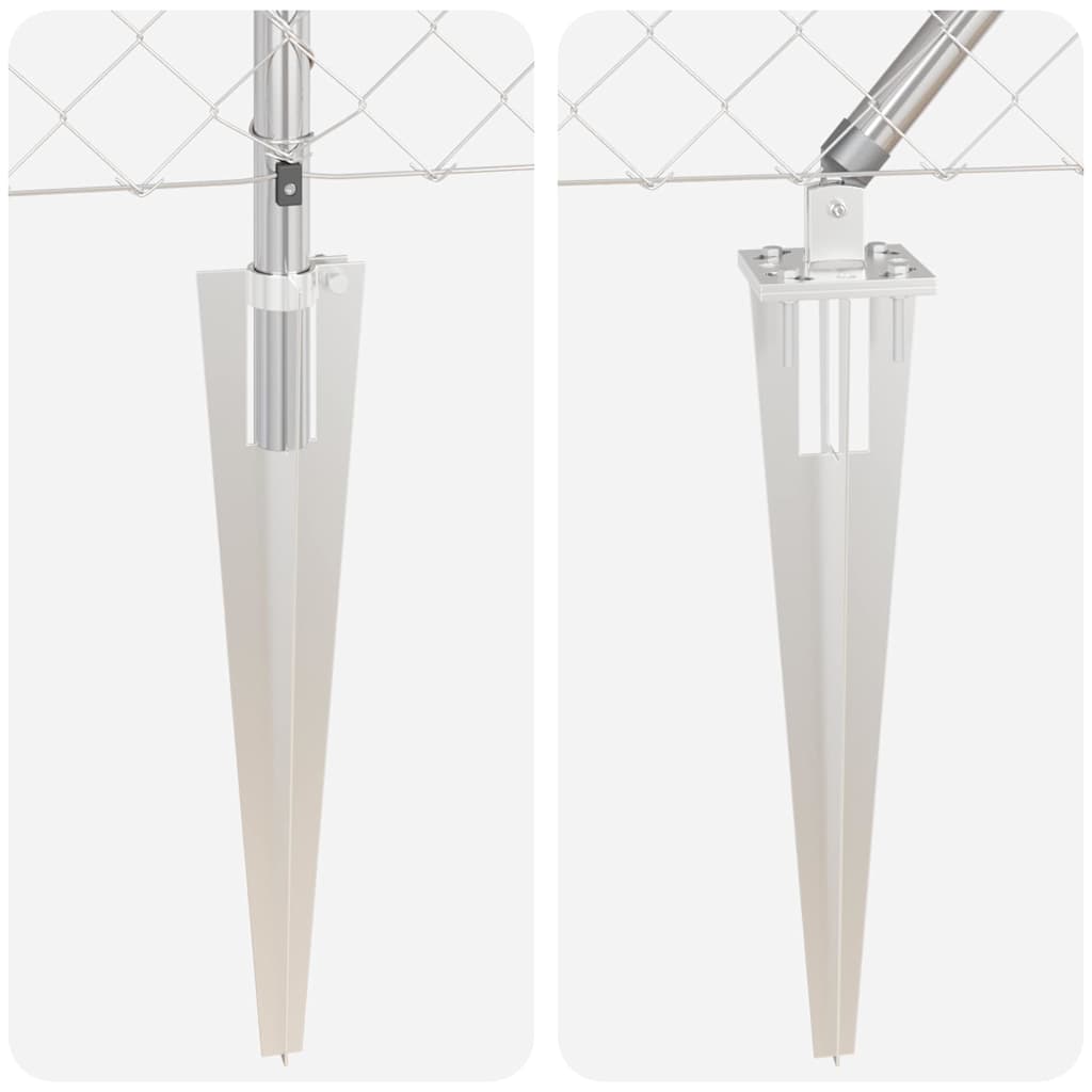 Lánckerítés oszlopokkal Ezüst 0.8 x 25 m Acél