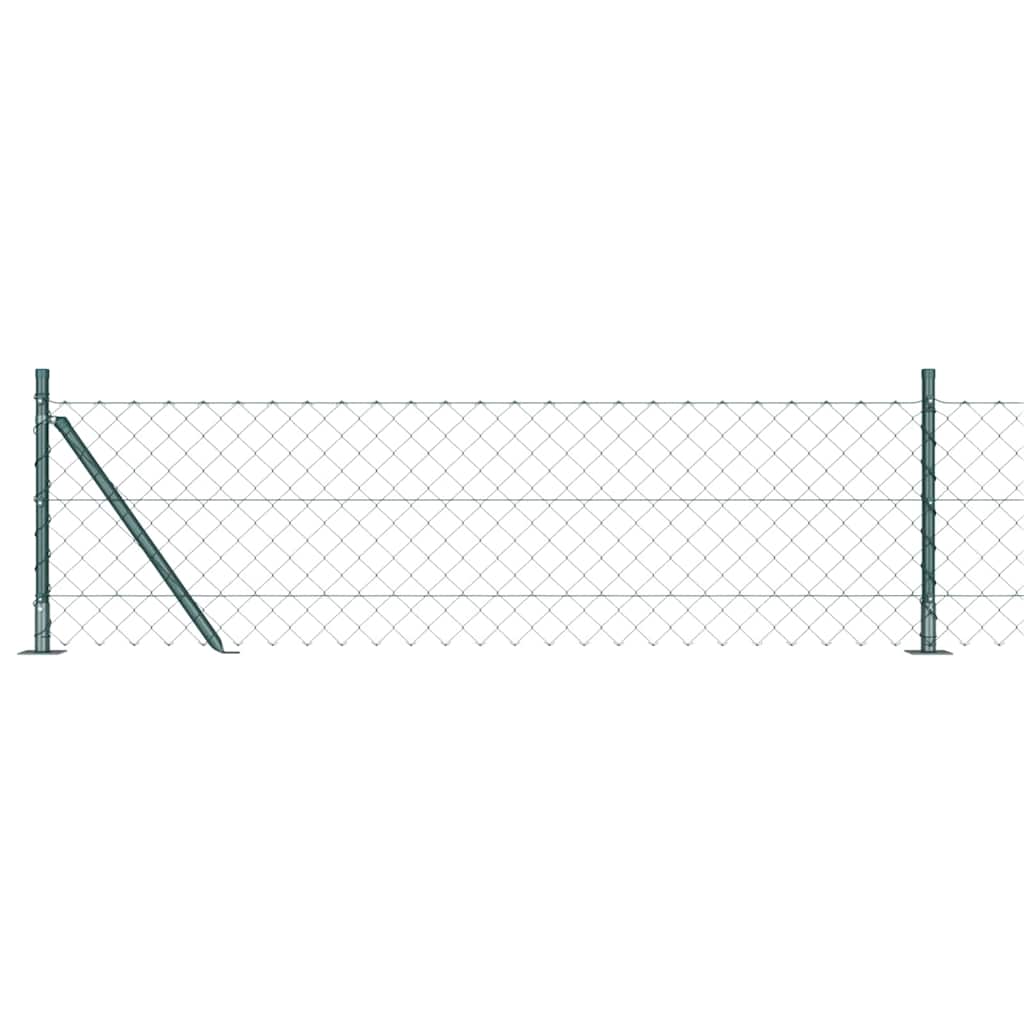 Lánckerítés oszlopokkal Zöld 0,4 x 25 m Acél