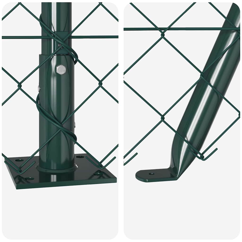 Lánckerítés oszlopokkal Zöld 1.2 x 25 m Acél