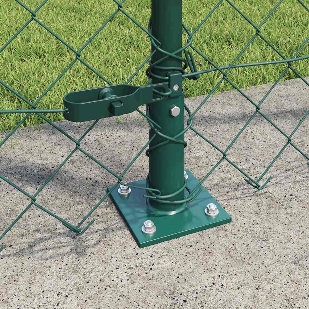 Lánckerítés oszlopokkal Zöld 1.6 x 25 m Acél